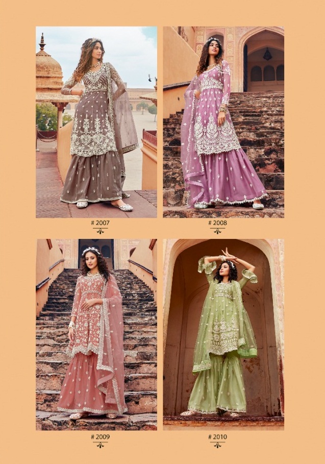 Heer 2007 Series Fancy Festive Wear Butterfly Net with Front and Back heavy Embroidery Work Salwar Kameez Collection